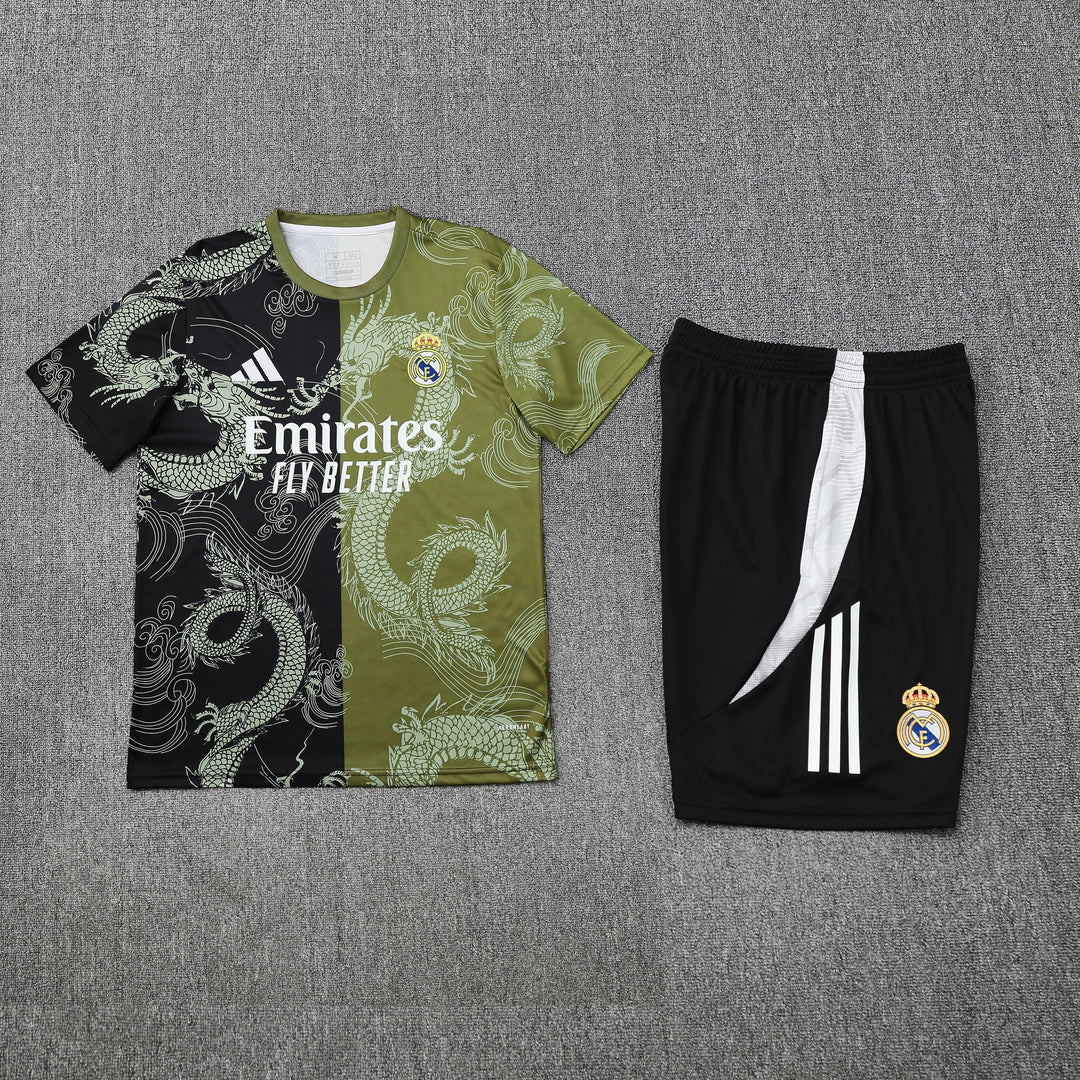 Real Madrid 2025/26 Training Kit - Black/Moss Green