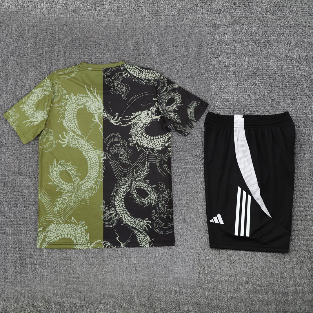 Real Madrid 2025/26 Training Kit - Black/Moss Green