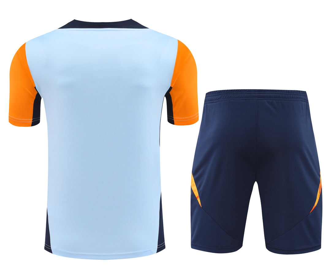 Real Madrid 2024/25 Training Kit - Light Blue/Orange