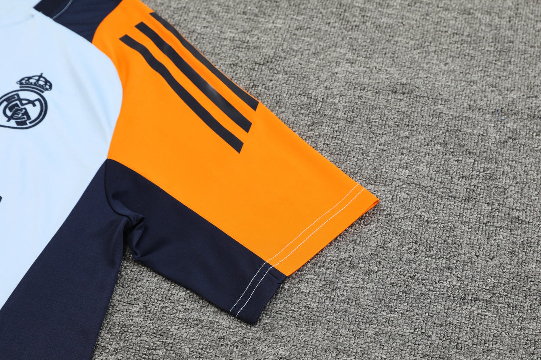 Real Madrid 2024/25 Training Kit - Light Blue/Orange