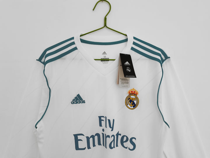 Real Madrid 17/18 Home Retro Shirt - Long Sleeve