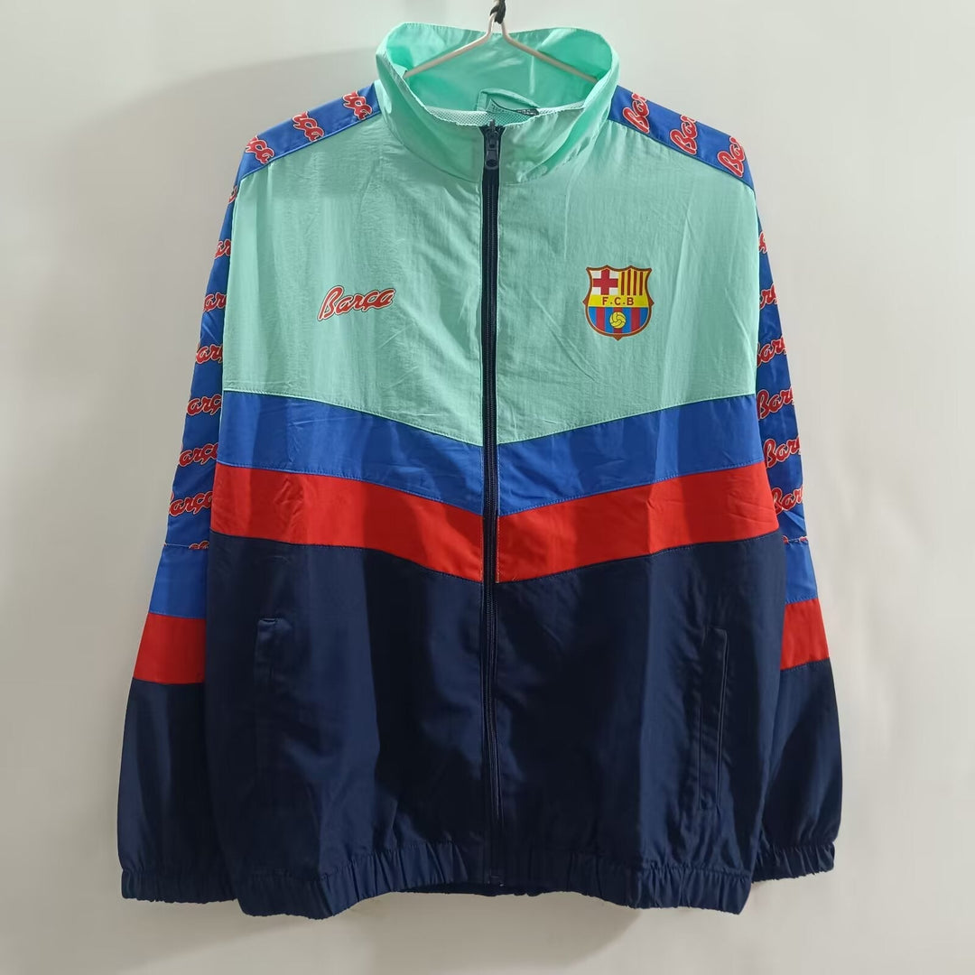 Barcelona Windbreaker Jacket - Navy Blue/Turquoise