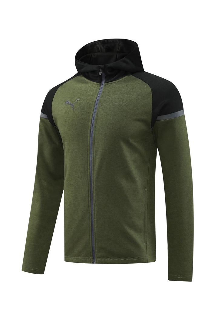 Puma Tech Fleece Jacket - Dark Green/Black