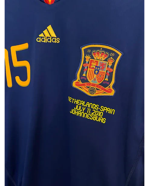 Spain 2010 WC Final Retro Shirt - David Villa #7 (+Patches)