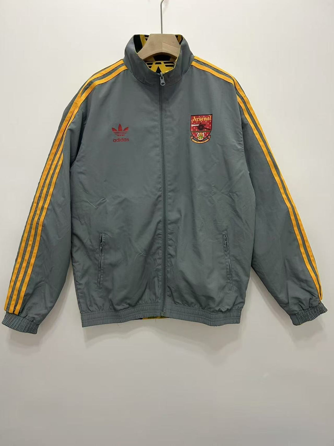 Arsenal 1991 Reversible Windbreaker Jacket - Yellow/Gray