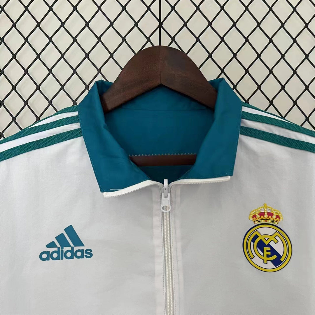 Real Madrid Reversible Windbreaker Jacket - White/Turquoise