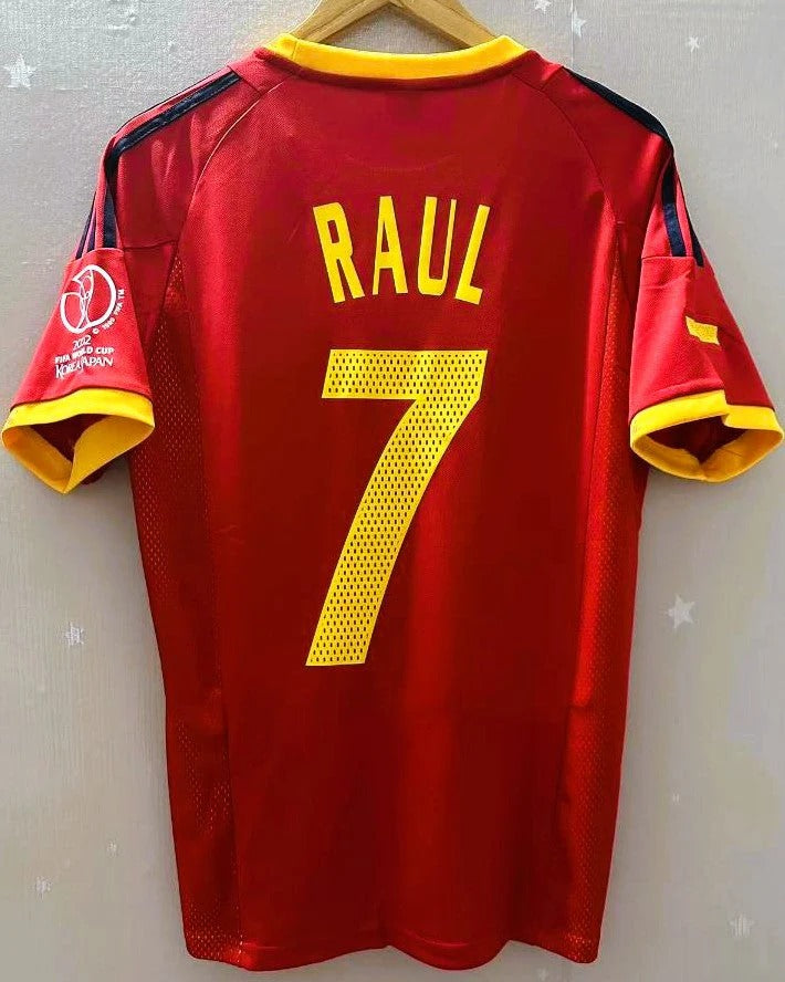 Spain 02/03 Home Retro Shirt - RAUL #7 (+Patches)