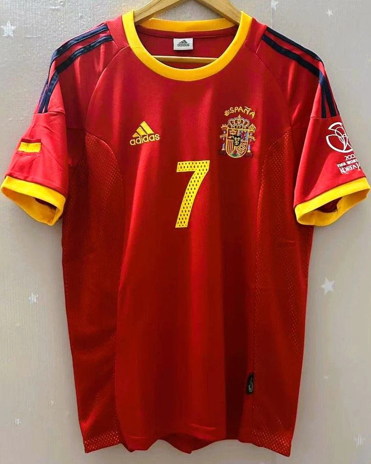Spain 02/03 Home Retro Shirt - RAUL #7 (+Patches)