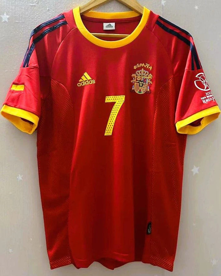 Spain 02/03 Home Retro Shirt - RAUL #7 (+Patches)