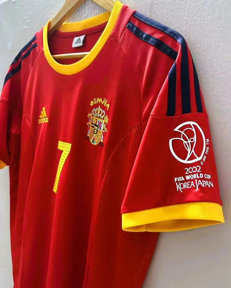 Spain 02/03 Home Retro Shirt - RAUL #7 (+Patches)