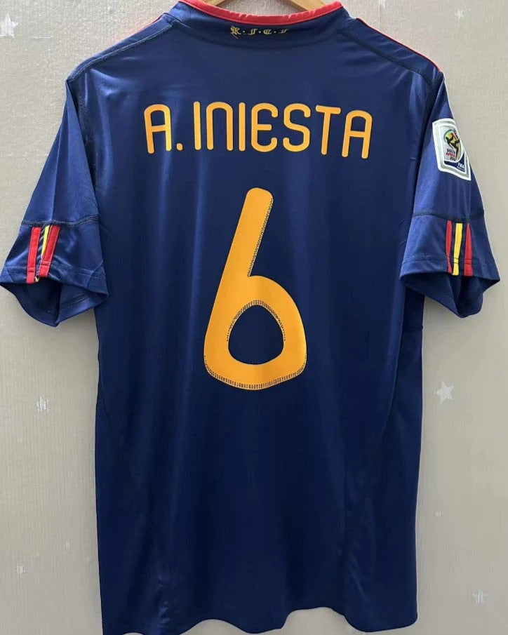 Spain 10/11 Away Retro Shirt - INIESTA #6 (+Patches)