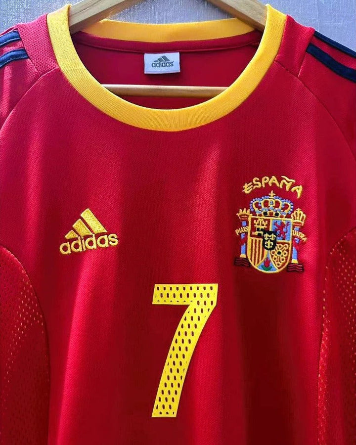 Spain 02/03 Home Retro Shirt - RAUL #7 (+Patches)