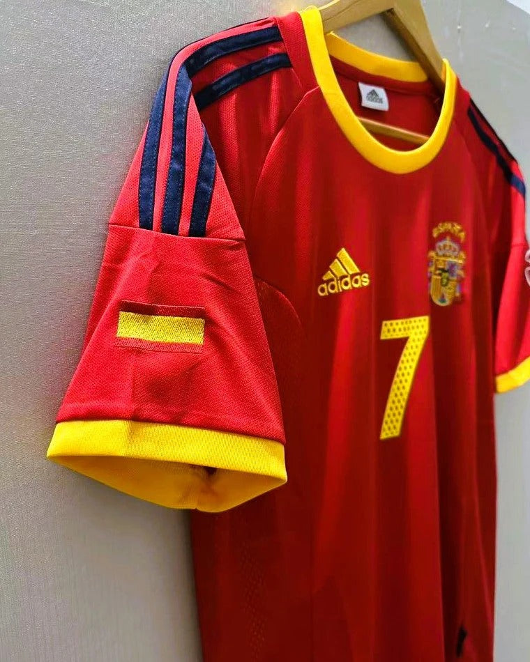 Spain 02/03 Home Retro Shirt - RAUL #7 (+Patches)